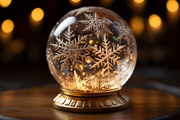 Fototapeta na wymiar beautiful snow globe. Christmas
