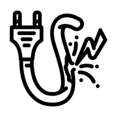 risk electricity line icon vector. risk electricity sign. isolated contour symbol black illustration