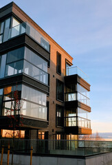 Fototapeta premium European modern residential apartment buildings complex condo real estate
