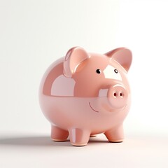 piggy bank with coins. Pastel background. 3D rendering. Financial and investment business concepts
