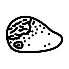 mangoes rotten food line icon vector. mangoes rotten food sign. isolated contour symbol black illustration