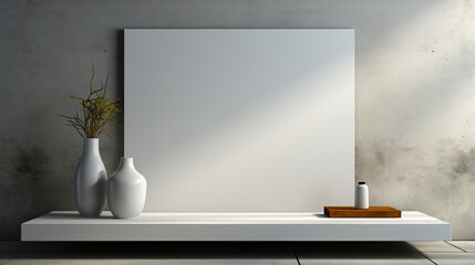 blank podium display image with minimal and monochroma