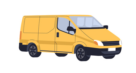 Delivery service van. Cargo auto transport. Freight minibus, delivering goods, shipment. Minibus, freight carrier, transportation vehicle, truck. Flat vector illustration isolated on white background