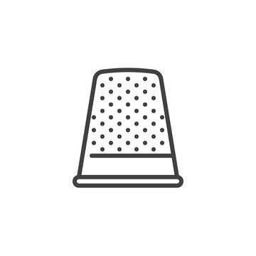 recommend clip art: Sewing thimble line icon