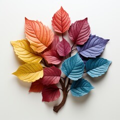 Fototapeta premium Color Leaf Tree Sign Closeup ,Hd, On White Background