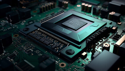 Fototapeta na wymiar Computing processor digital chip technology