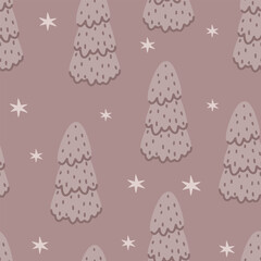 Christmas seamless pattern. New year background vector illustration for wrapping paper, fabric, clothes, textile