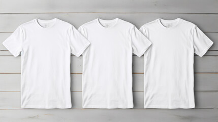 A collection of mock-up t-shirts. Modeling copy space for print.
