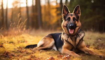 german shepherd dog - obrazy, fototapety, plakaty