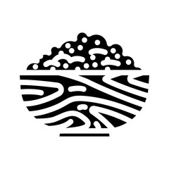 bowl barley grain glyph icon vector. bowl barley grain sign. isolated symbol illustration