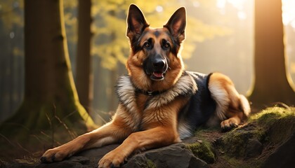 german shepherd dog - obrazy, fototapety, plakaty