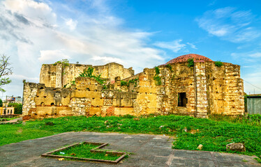 Ruins of Monastery of San Francisco in Santo Domingo, UNESCO world heritage in Dominican Republic - obrazy, fototapety, plakaty