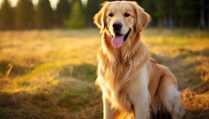 Fototapeta premium golden retriever dog