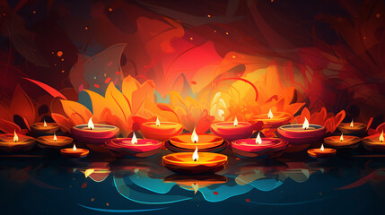 Diwali artwork background with no central element Image