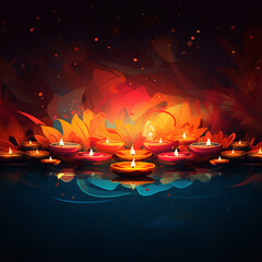 Diwali artwork background with no central element