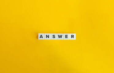 Answer Word on Yellow Background.