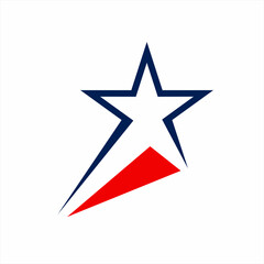 Modern simple star logo design with triangle.