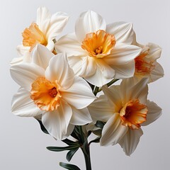 Fototapeta na wymiar Flower Narcissus ,Hd, On White Background