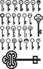 set of Vintage keys vector EPS10