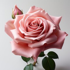 Pink Rose ,Hd, On White Background