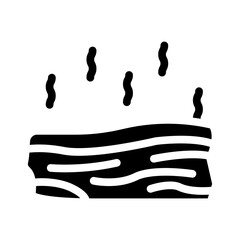 bacon smoked glyph icon vector. bacon smoked sign. isolated symbol illustration