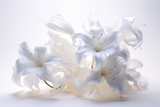 Flores sobre fondo blanco