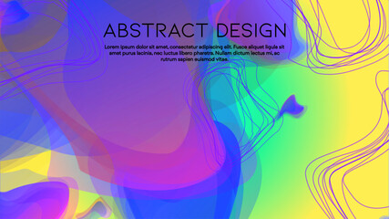 Abstract Futuristic Vector Background with Liquid  Shapes and Lines. Modern Colorful Gradient Wallpaper. Trendy Digital Design for Your Poster, Banner, Template, Web Page.