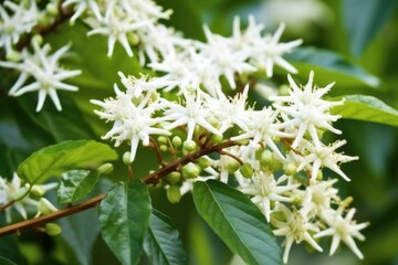 close-up of coffee flowers blooming