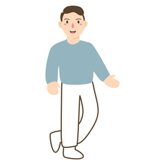 person walking alone concept illustration