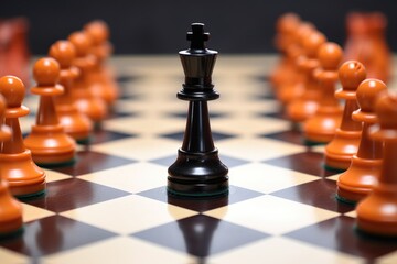 chess pieces on a game board, mid game