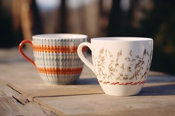 two tea cups closer to each other on the table