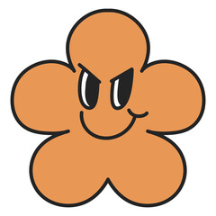 cute smiley flower daisy retro vibes graphic groovy hippie vintage 70s style psychedelic cartoon 