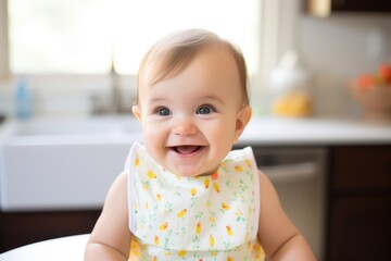 cute baby bib with blessed printed on it