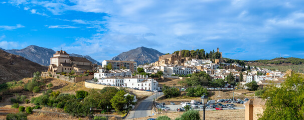 Panoramic view of the historical Andalusian city in Antequera, Spain
