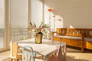Interior of a montessori kindergarten