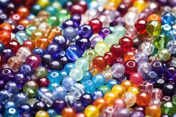 Fototapeta na wymiar close-up of a myriad of unique glass beads