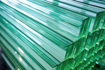 transparent glass sheets stacked vertically