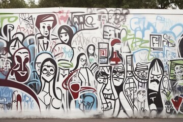 graffiti wall art of diverse body shapes