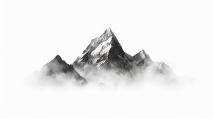 Minimalist snow-capped mountains. AI generated