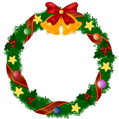 christmas wreath with holly and berries