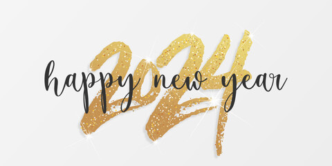 2024 - happy new year 2024 background	with sparkles