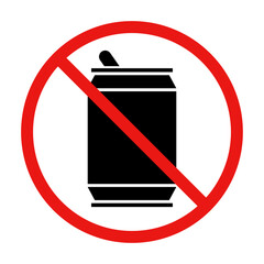 Can prohibited icon. Do not throw away cans. Vector.