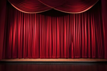 modern stage curtain with dramatic lighting