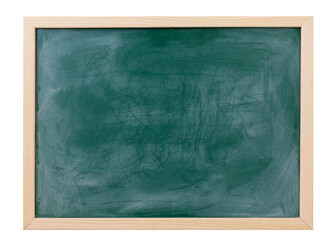 Classroom chalkboard with green frame and empty space.