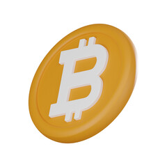 Futuristic Crypto Currency Icon 3D Bitcoin Render