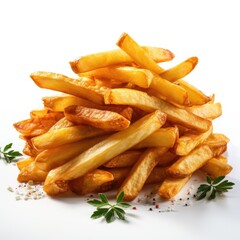 Fried Potato French Fries, Hd , On White Background 