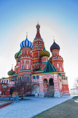 Fototapeta na wymiar tour Visit St. Basil's Cathedral and Kremlin Walls and Tower in Red square, Red square is Attractions popular's touris in Moscow,Russia,