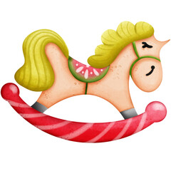 Rocking horse. Christmas toy. Vector illusrtation