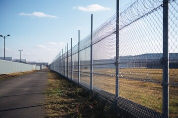 wired fence around an industrial compound