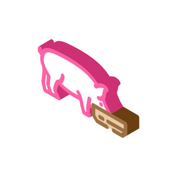 pig feeding farm isometric icon vector. pig feeding farm sign. isolated symbol illustration